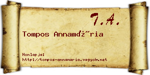 Tompos Annamária névjegykártya